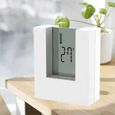 Hoectronic Clock Home Desk Decoration With Digital LCD Calendar Date Alarm Countdown Timer Temperature Battery Operated Square