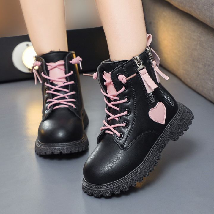 Top○Girls Boots 2022 Spring New Assorted Korean Style Cute Double Zip  Non-slip Kids Fashion Pink Heart Versatile Child Ankle Boots | Lazada  Singapore