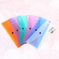 6pcs A4 File Pocket Clear Document Folder File Document Holder Clear Document Folder with Snap Button for Students Teenagers