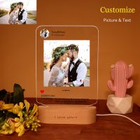 Style Photo Custom 3 Colors Led Lamp Personality USB Acrylic Night Light for Valentine Birthday Wedding Anniversary