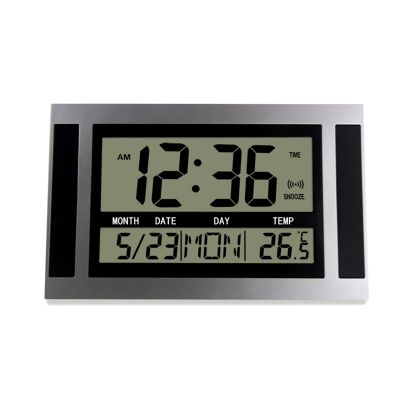 Digital Wall Clock LCD Large Number Time Temperature Calendar Alarm Table Desk Clock Modern Design Office Home