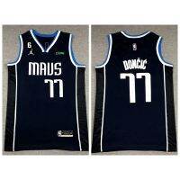 เสื้อกีฬาบาสเก็ตบอล ลายทีม Dallas Mavericks Luka Doncic สีน้ําเงินเข้ม สําหรับผู้ชาย 2023