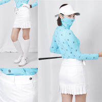 กระโปรงกอล์ฟสีขาวแบบแต่งจีบข้าง ดีไซน์เก๋สำหรับคุณผู้หญิง KL Prion Womens Golf Cool Skirt - Love Green