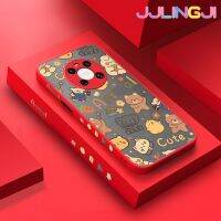 Jlingji เคสสำหรับ Huawei Mate 40 Pro Mate 40 Pro + เคสตุ๊กตาการ์ตูนน่ารักบางมีน้ำค้างแข็งโปร่งใสแข็งขอบสี่เหลี่ยมกันกระแทกปลอกซิลิโคนคลุมทั้งหมดเคสนิ่ม