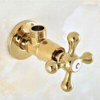 1Pcs Gold Color Brass Bathroom Faucet Angle Stop Valve 1/2 Male Bathroom Accessory aav013