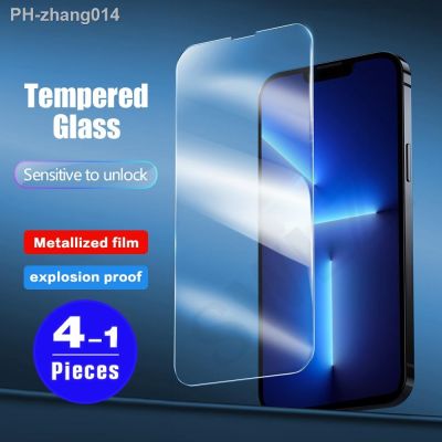 1-4Pcs Protector for 13 12 X XS XR 2020 8 7 Tempered Glass 6 6s protective film