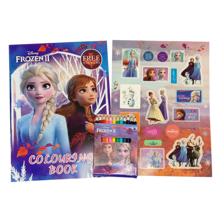 Disney Frozen 2 Coloring Book With Sticker & Color Pencil Set Lazada