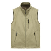 Plus Size Quick-Drying Vests Men with Large Pockets Mens Breathable Multi-pocket Fishing Vest Work Sleeveless Jacket Baggy 5XL