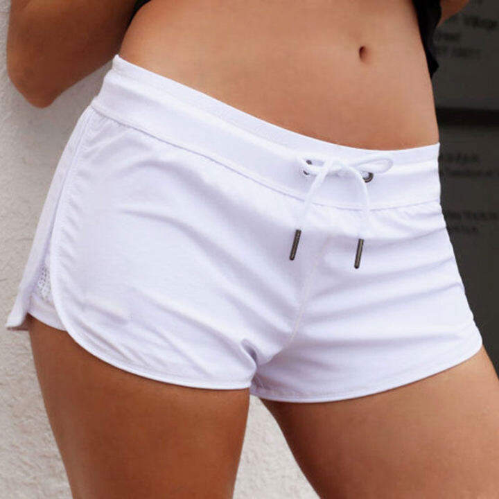 womens white compression shorts