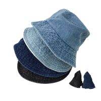 Foldable Fisherman Hat Women Summer Cotton Bucket Hat Washed Denim Bucket Hats Bob Caps Hip Hop Gorros Men Women