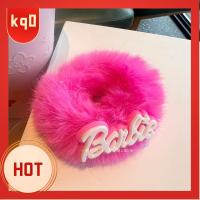 KQ0 ตุ๊กตาผ้าพลัฌ ตุ๊กตาบาร์บี้ scrunchie แฟชั่นสำหรับผู้หญิง สีทึบทึบ เชือกรัดผม ของใหม่ หางม้าหางม้า ยางรัดผม สำหรับผู้หญิง