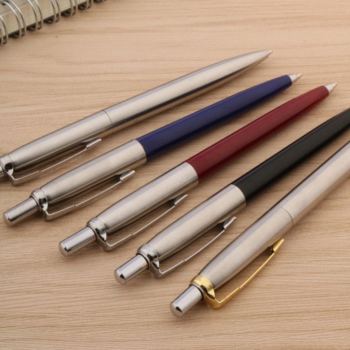 3pc-set-ballpoint-pen-press-typ-ink-pen-stainless-steel-push-stationery-office-school-supplies-writing-gift-pen