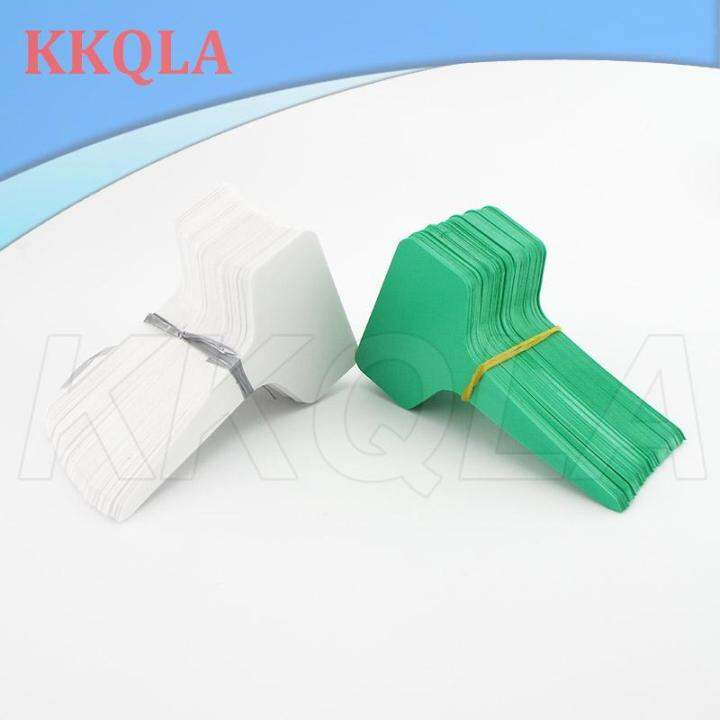 qkkqla-100pcs-pvc-greenhouse-plant-t-tags-labels-flower-pots-plastic-markers-sign-waterproof-herbs-plant-garden-tools-supplies