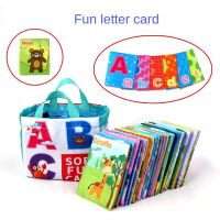 26Pcs Montessori Soft Alphabet Cards Cloth Books Learning English Language Flashcards Toy for Baby Animal Educational Card Gifts Flash Cards