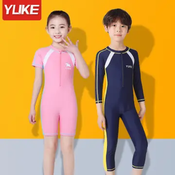 Girls Boys Diving Suit Swimsuit Short Sleeve One Piece Swimming Costume for  3-16