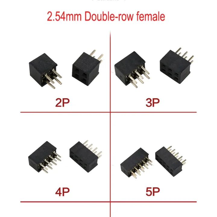 100pcs-2-54mm-pitch-double-row-female-header-socket-2x2p-3-4-5-6-8p-10p-12p-20p-40pin-pin-connector-for-arduino