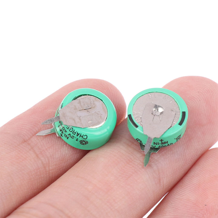 SME 2Pcs NI-MH Button Type Rechargeable NiMH Battery 40mAh 1.2V Button ...