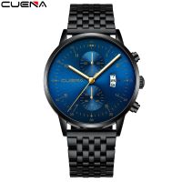 {Miracle Watch Store} 2022ใหม่ CUENA ผู้ชายหรูหราด้านบนนาฬิกาปฏิทินอัตโนมัติ43มม. สายสแตนเลส30M นาฬิกาควอทซ์กันน้ำ