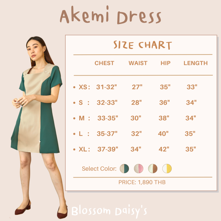 sale-akemi-dress-twotone-เดรสทำงานแขนสั้นคอเหลี่ยมสีทูโทน-ใส่ทำงานหรือออกงานก็สวย-มีติดตู้ไว้เลยนะค้า