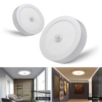 6W 12W 18W LED Panel Light AC110V 220V Ceiling Light PIR Battery Power Panels Wardrobe cupboard Lamp Home Bed room Kitchen light