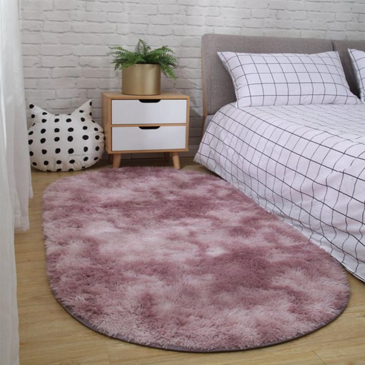 YF】 Fluffy Oval Rug Carpets for Room Home Decor Bedroom Kid Floor ...