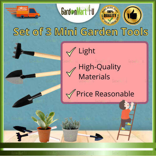 GM4 Set Of 3 Mini Gardening Tools Set Garden Tools Planting Tools Mini