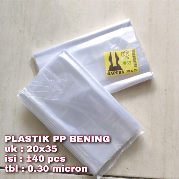 Kantong Plastik Bening Ukuran 20x35 Cm Isi 4 Pack 030 Micron Cap Gapura Plastik Pp Bening 7994