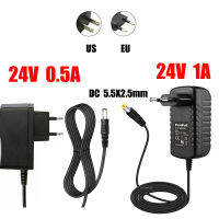 Universal Power Adapter AC110-240V DC 24V 0.5A 1A Supply Charger EU US สำหรับไฟ LED Strip CC Camera