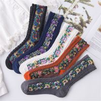 ✓☾✒  Autumn Winter Cute Socks Women Japanese Harajuku Floral Cotton Sock For Ladies New Vintage Funny Warm knitting Socks Female