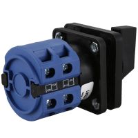 AC660V 25A 2-Pole 3-Position Momentary Plastic Rotary Changeover Switch Blue+Black