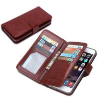 ❏✜ 2 In 1 Magnetic Leather Wallet Case For iPhone 13 Pro 12 Mini 11 Pro Max XS XR 8 7 Plus SE 2 Card Slots Flip Stand Phone Bag
