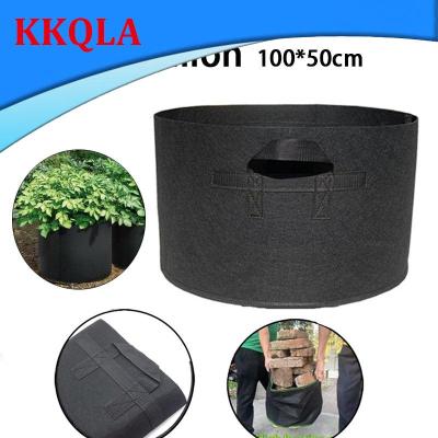 QKKQLA 100 Gallon Hand Held Plant Grow Bags Fabric Pot Jardim Orchard Garden Flowers Plant Growing Container Gardening Tools