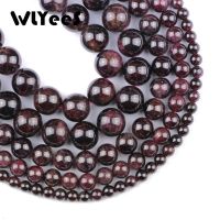 WLYeeS Top quality Natural Garnet Stone beads 4 6 8 10mm Round spacer Wine red Loose Bead Jewelry Bracelets Making DIY Accessory
