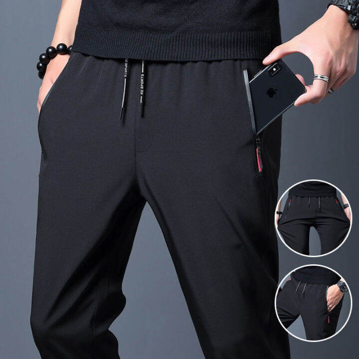 Mens silk online joggers