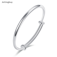 Jettingbuy】ลดกระหน่ำแฟชั่นวินเทจปรับได้เรียบกำไลสีเงินเรียบง่ายเครื่องประดับเสน่ห์เครื่องประดับสำหรับงานแต่งงานของผู้หญิง