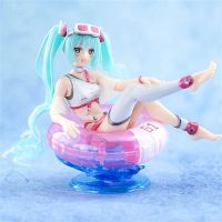 SFDGIKHY แหวนว่ายน้ำนั่ง ฟิกเกอร์ Hatsune Miku ตุ๊กตารูปเด็กผู้หญิง ชุดว่ายน้ำ Figurine ฟิกเกอร์แอคชั่น elaina พีวีซีพีวีซี ลอยน้ำอควา ฟิกเกอร์ Miku ของขวัญสำหรับเด็ก