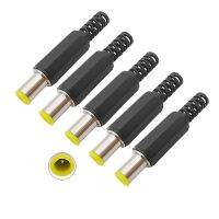 5Pcs 6.5mm x 4.4mm with 1.3mm Pin DC Connector 6.5*4.4 mm DC Power Male Plug Jack Charger DIY Parts Adapter Yellow Head  Wires Leads Adapters