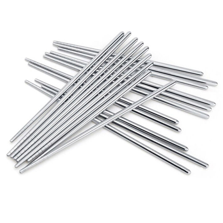 5-คู่-chopsticks-stainless-steel-ตะเกียบสแตนเลส-ขนาด-22-5cm-ตะเกียบเกาหลี-ตะเกียบญี่ปุ่น-ตะเกียบยาวทอด-ตะเกียบยาว-ตะเกียบจีนยาว-สแตนเลส-304-10-ชิ้น