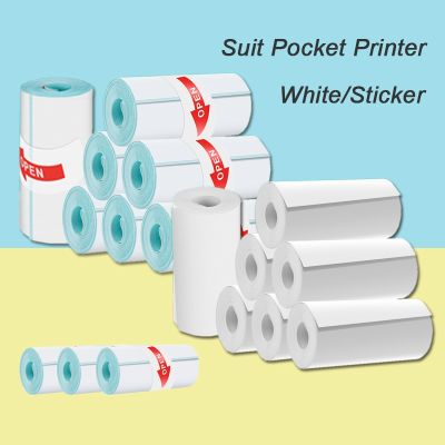▨♘ Print Paper Mini Portable Thermal Printer Paper Sticker White Thermal Paper Photo Pocket Thermal Printer 57mm Printing Paper