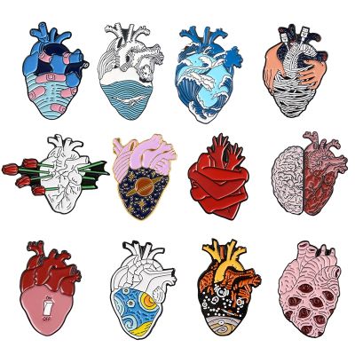 19 Stijl Anatomisch Hart Emaille Pins Medische Anatomie Broche Hart Neurologie Pins Voor Arts En Verpleegkundige Revers Pin Zakken Badge geschenken