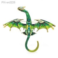 Wuli amp;baby Flying Dragon Brooches For Women Men 4-color New Design Legend Animal Brooch Pin Gifts