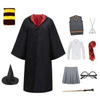 2 Halloween Costume For Girl Men Women Robe Cloak With Sweater Skirt Shirt Tie Scarf Magic School Uniform Cosplay Costume