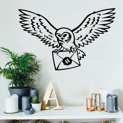 Owl Potter Bird Envelope Wall Sticker Potter Harr Anime Movie Inspiral Quote Wall Decal Bedroom Kids Room Vinyl Decor