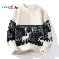 Cozy Up เสื้อแขนยาวผู้ชายสลิมฟิตลูกเรือคอถักอบอุ่นและสะดวกสบาย