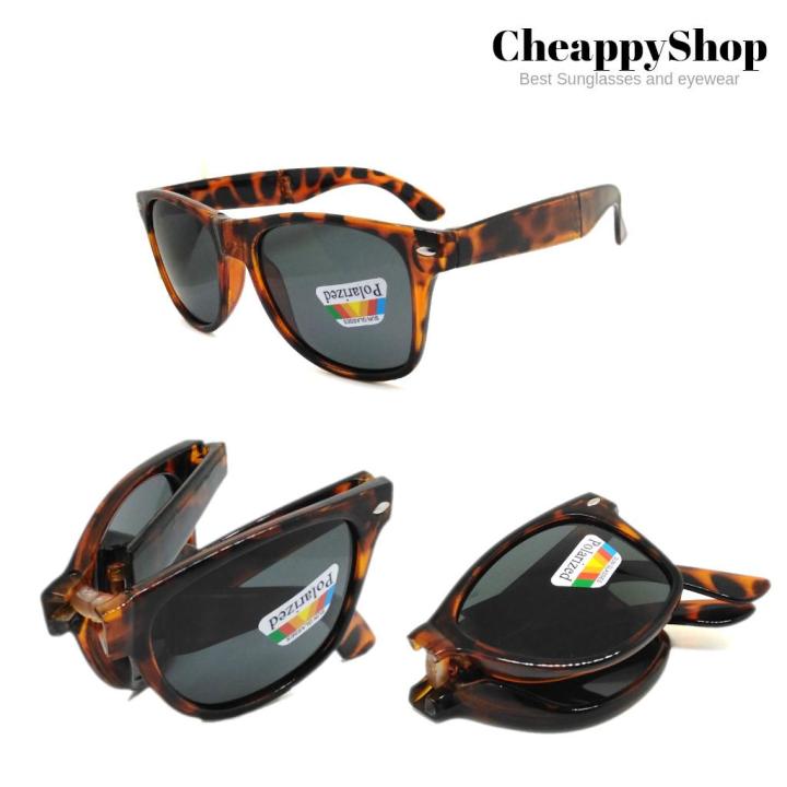 cheappyshop-แว่นยิงปลาพับได้-แว่นพับได้-แว่นกันแดด-โพลาไรซ์-แว่นตากันแดดแฟชั่น-วินเทจ-polarize-sunglasses-wayfarer-style-กรอบน้ำต