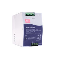 Mean Well WDR-480 Series 180-550VAC แรงดันไฟฟ้าขาเข้า Meanwell DC 24V 48V 480W เอาต์พุตเดี่ยวอุตสาหกรรม DIN RAIL Power Supply