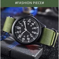 Glow Mens Fashion Knitted Ribbon Quartz Watch Mens Large Digital Simple Sports Watch Nylon Watch 【BYUE】