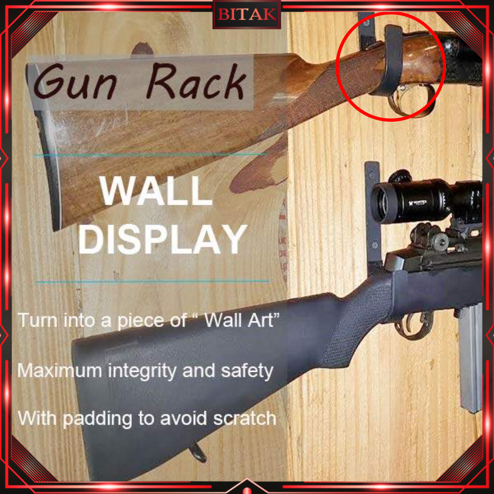2PCS/Set Wall Mount Rack Durable Gun Rack for Decoration Home Rifle 