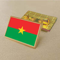 Burkina Faso flag pin 2.5*1.5cm zinc die-cast PVC colour coated gold rectangular medallion badge without added resin