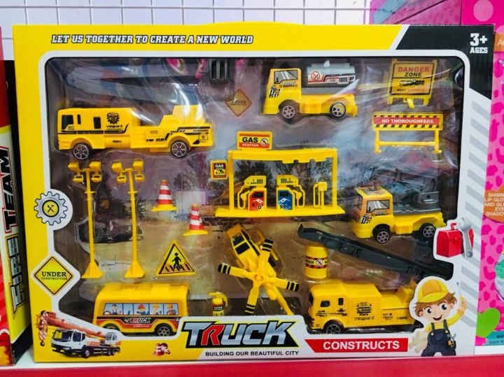 ของเล่น-รถก่อสร้าง-วิศวกร-พร้อมอุปกรณ์-ของเล่นสร้างเสริมจินตนาการสำหรับเด็ก-truck-wagontoys-set